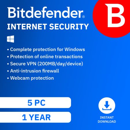 Bitdefender Internet Security 5 Devices 1 Year