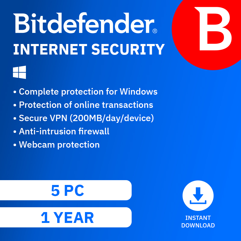 Bitdefender Internet Security 5 Devices 1 Year