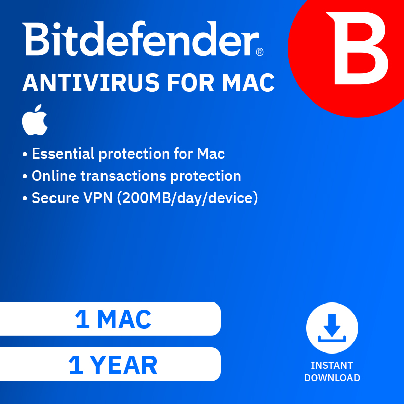 Bitdefender Antivirus for Mac - 1 Device 1 Year