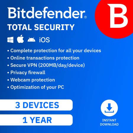 Bitdefender Total Security 3 Devices 1 Year