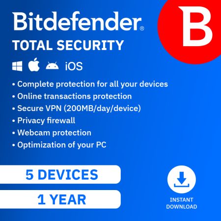 Bitdefender Total Security 5 Devices 1 Year