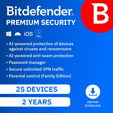 Bitdefender Premium Security 25 Devices 1 Year