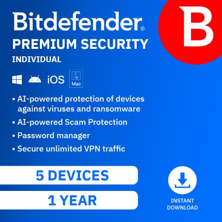 Bitdefender Premium Security 5 Devices 1 Year