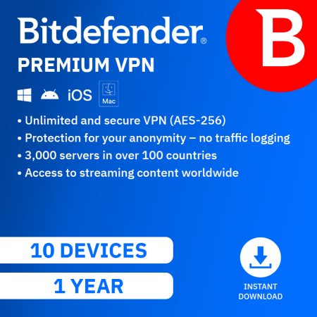Bitdefender Premium VPN 10 Devices 1 Year